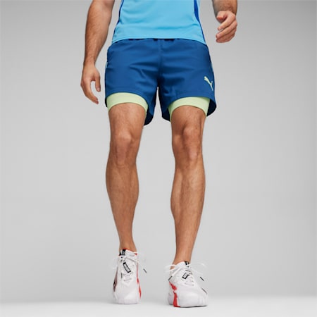 Individual teamGOAL Racquet Sports 2-in-1 Men's Shorts, Cobalt Glaze-Luminous Blue, small