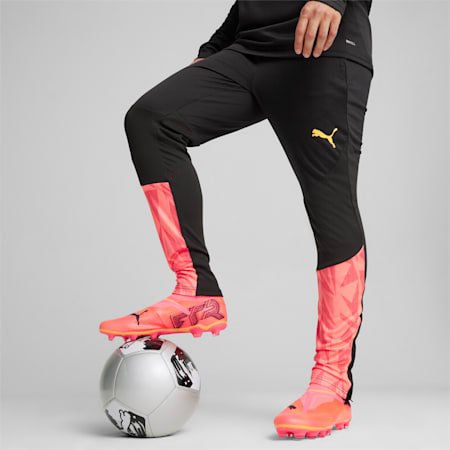 Pantaloni da allenamento da calcio indFINAL Forever Faster da uomo, PUMA Black-Sunset Glow, small