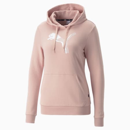 Power Graphic Hoodie Women, Rose Quartz, small-THA