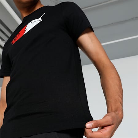 PUMA x Dream11 Cotton Roundneck  Men's Logo Graphic  Slim-fit T-shirt, Puma Black, small-IND