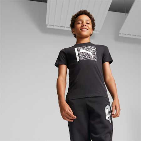 Active Sports Tee - Youth 8-16 years, Puma Black, small-AUS