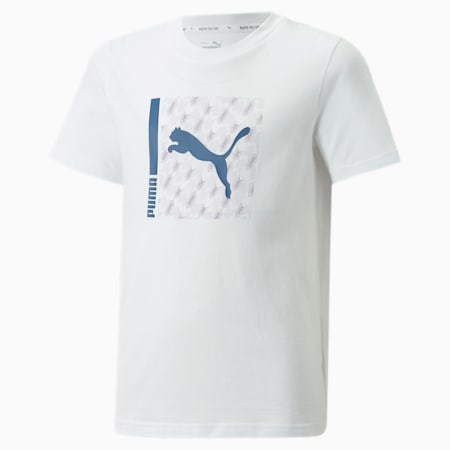 Active Sports Tee - Youth 8-16 years, Puma White, small-AUS