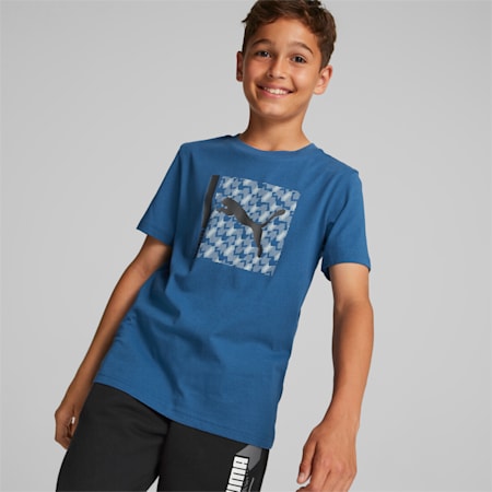 Active Sports Tee - Youth 8-16 years, Lake Blue, small-AUS
