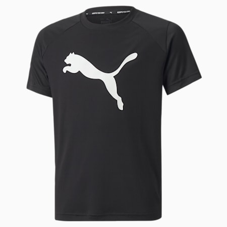Active Sports CAT Youth Poly Tee, Puma Black, small-AUS