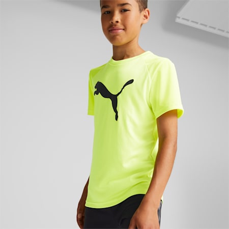 Active Sports Poly Tee - Boys 8-16 years, Lime Squeeze, small-AUS