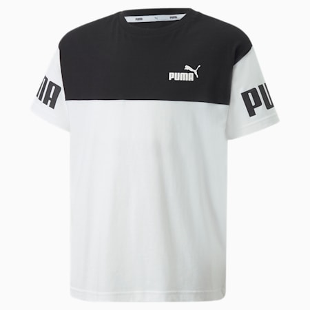 Power Colour Block Tee Youth, Puma White, small-GBR