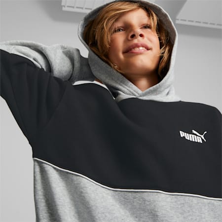 Power Colour Block Hoodie - Youth 8-16 years, Light Gray Heather, small-AUS
