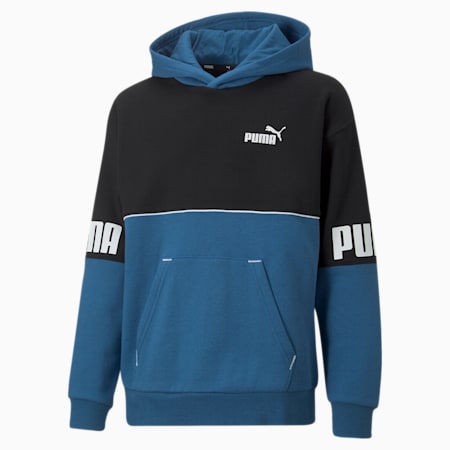 Power Colour Block Hoodie Youth, Lake Blue, small-GBR