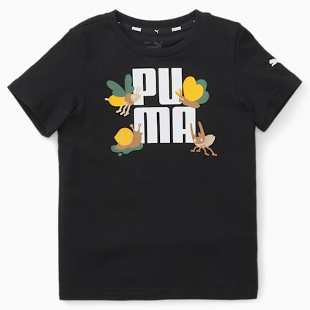 Small World T-Shirt Kids, Puma Black, small-IND