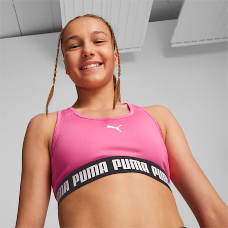 Strong Youth Bra Top, Sunset Pink, small-AUS