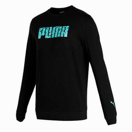 PUMA Graphic Crew Men's Sweat Shirt, Puma Black, small-IND