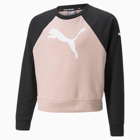 Modern Sports Crewneck Sweatshirt - Girls 8-16 years, Rose Quartz, small-NZL