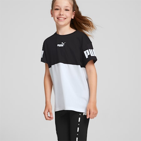 Młodzieżowa koszulka Power Colourblock, Puma White, small