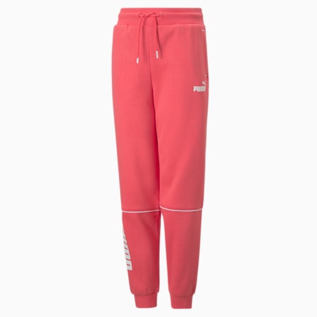 PUMA POWER Colourblock Pants - Youth 8-16 years, Salmon, small-NZL