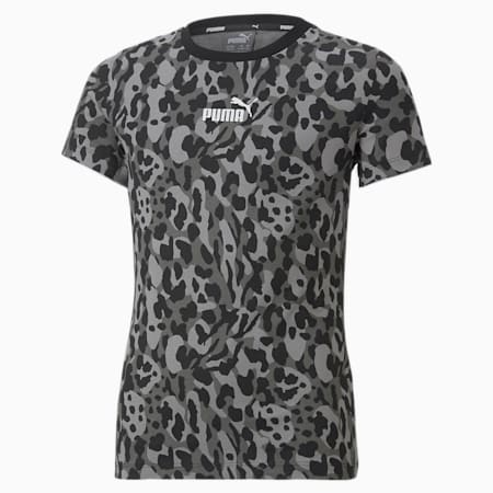 Alpha Printed Tee Youth, Puma Black-AOP, small-DFA