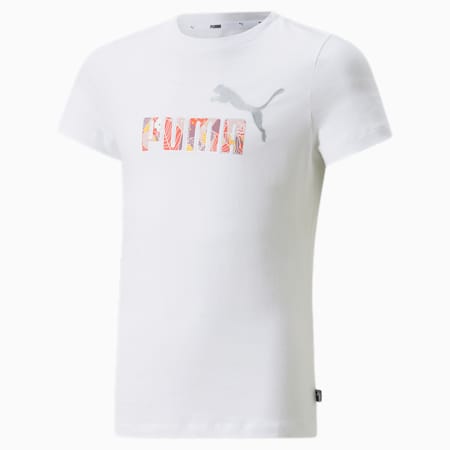 اسينشيالز + بلوم شعار تي شيرت شبابي, Puma White, small-DFA