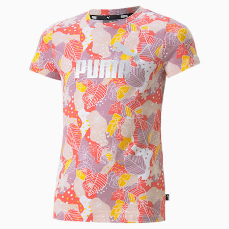 Essentials+ Bloom Printed Tee Youth, Salmon-AOP, small-DFA