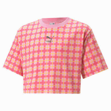 Classics '90s Prep Printed Tee Youth, PRISM PINK-AOP, small