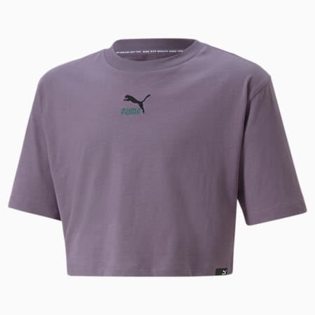 Classics GRL T-shirt voor jongeren, Purple Charcoal, small