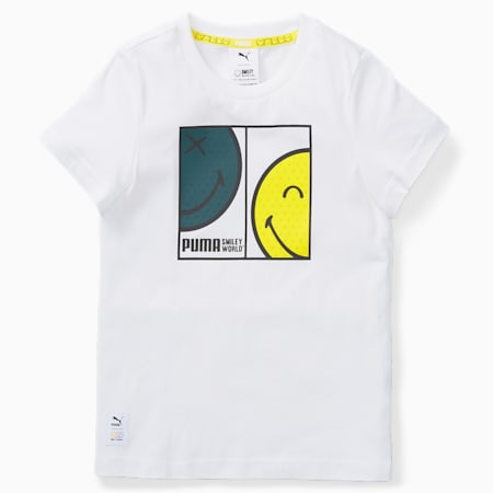 PUMA x SMILEYWORLD T-shirt voor kinderen, Puma White, small