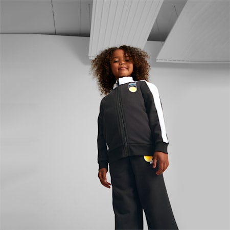 PUMA x SMILEYWORLD Kids' T7 Track Jacket, Puma Black, small-AUS