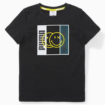 T-shirt PUMA x SMILEYWORLD da bambini, Puma Black, small
