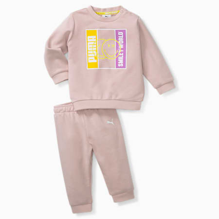 PUMA x SMILEYWORLD Minicat joggingbroekset voor baby's, Rose Quartz, small