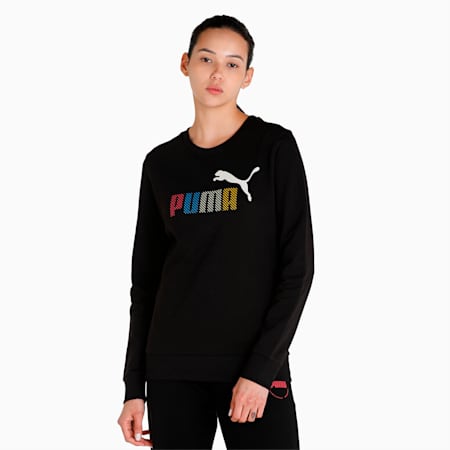 PUMA Graphic Crew Women's Sweat Shirt, Puma Black, small-IND