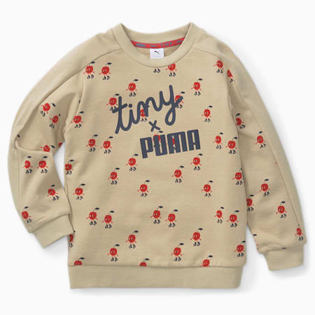 PUMA x TINY COTTONS Printed Crew Neck Sweatshirt Kids, Safari-AOP, small-DFA