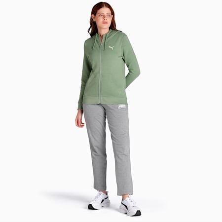 PUMA Full-Zip Women's Regular Fit Hooded Jacket, Dusty Green, small-IND
