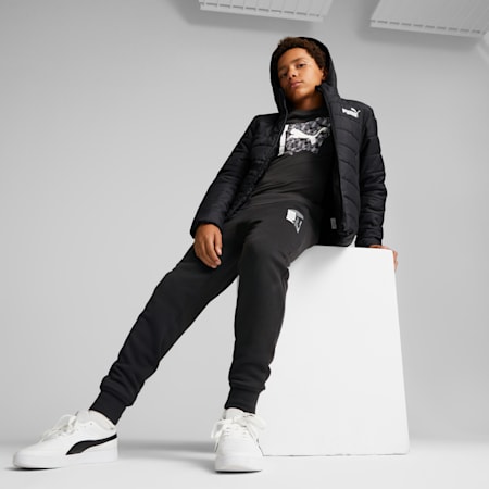 Essentials Padded Jacket - Youth 8-16 years, Puma Black, small-AUS