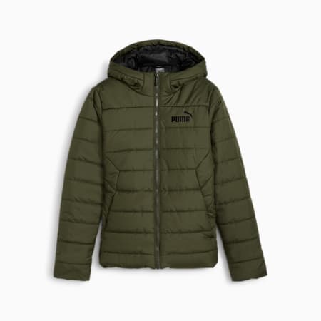 Essentials Padded Jacket Youth, Dark Olive, small