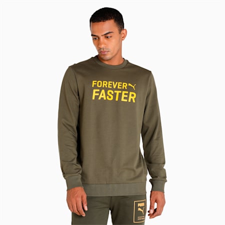 Forever Faster Crew Men's Sweat Shirt, Grape Leaf, small-IND