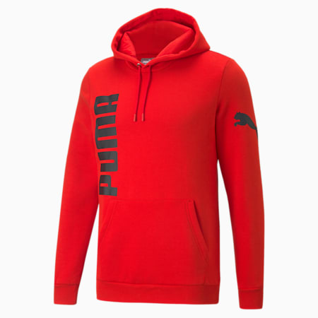 Big Logo Men's Hoodie, High Risk Red, small