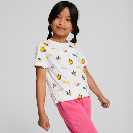 SMALL WORLD T-shirt voor kinderen, Puma White, small