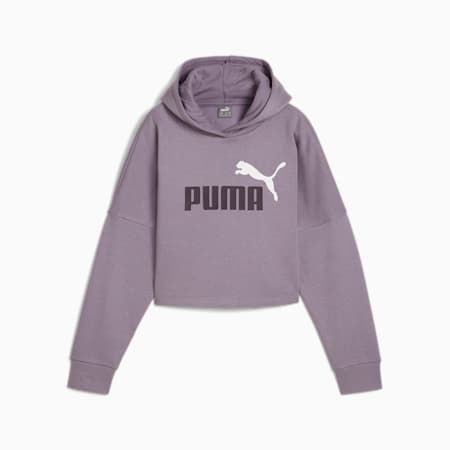 Essentials Logo Cropped Hoodie Youth, Pale Plum, small