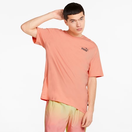 Power Summer Short Sleeve Men's Tee, Peach Pink, small-THA