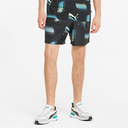 Power Summer Printed Men's Shorts, Puma Black, small-AUS