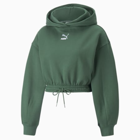 Classics Cropped Hoodie Women, Deep Forest, small