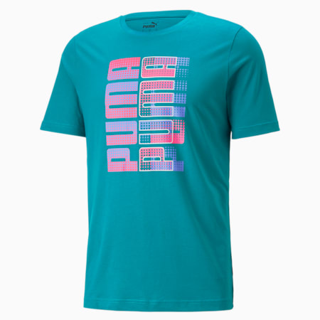 Clash Graphic Tee Men, Deep Aqua, small-THA