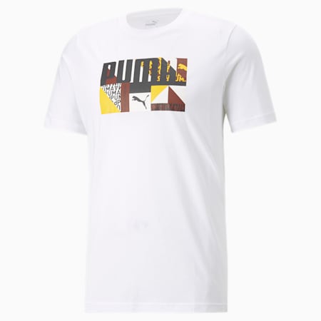 เสื้อยืดผู้ชายลายกราฟิกโมโนแกรม, Puma White, small-THA