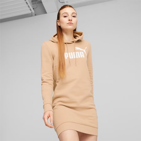 Robe à capuche et logo Essentials Femme, Sand Dune, small