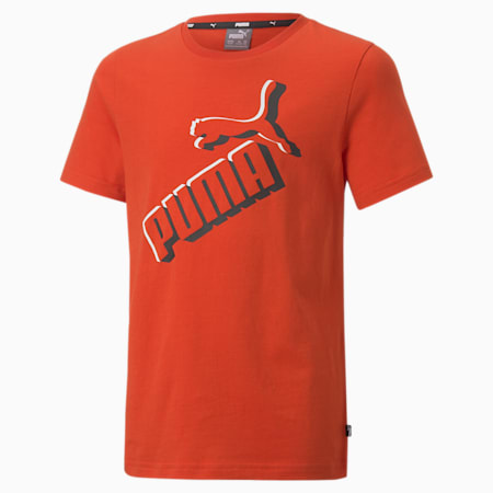 T-shirt Essentials+ Logolab da ragazzo, Burnt Red, small