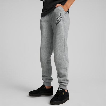 Pantalones de deporte Essentials+ con logotipo juvenil, Medium Gray Heather, small