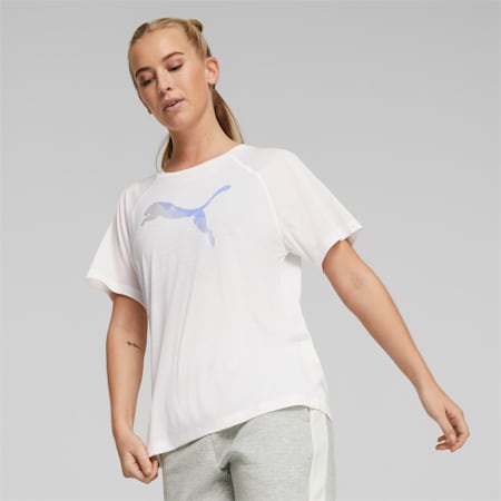 EVOSTRIPE Women's Tee, PUMA White, small-AUS
