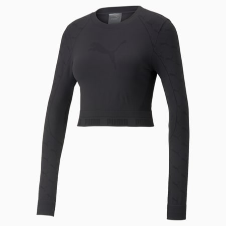 evoKNIT Langarm-Shirt Damen, PUMA Black, small