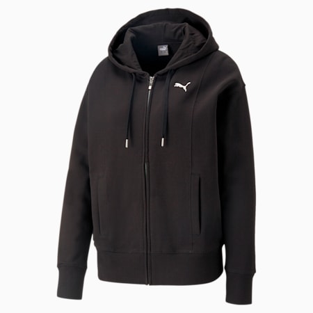 HER Full-Zip Hoodie Women, PUMA Black, small-PHL