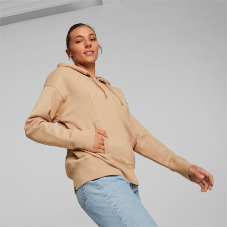 HER Women's Full-Zip Hoodie, Dusty Tan, small-AUS