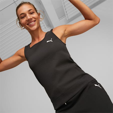 HER Slim Women's Tank Top, PUMA Black, small-AUS