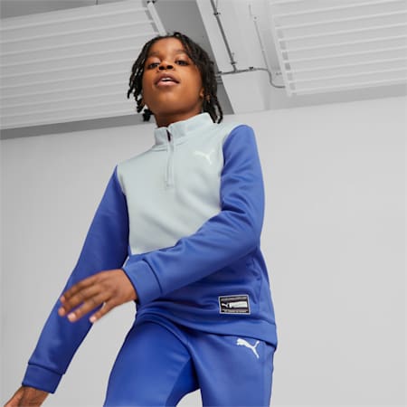 FIT Quarter-Zip Top Youth, Royal Sapphire, small
